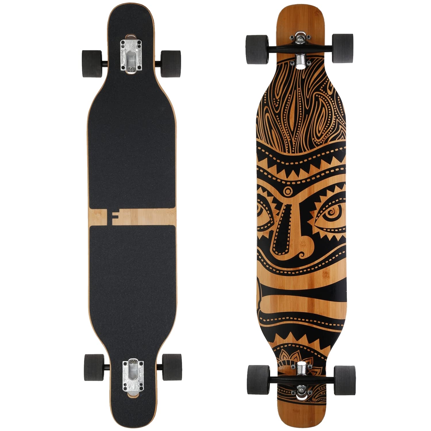 FunTomia Longboard Drop Through Cruiser 3 niveaux flexibles Roulement à billes Mach1 Speed Outil en T