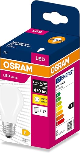 OSRAM LED FILAMENT CLASSIC A VALUE 4.2W 2700K Frosted E27