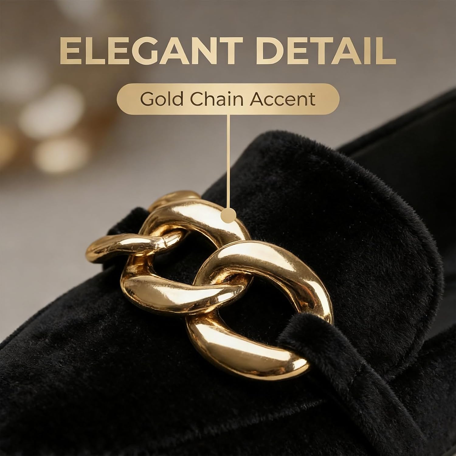 MUSSHOE Loafers for Women Comfortable Flats: Pointed Toe Suede Slip On Dress Shoes with Gold Chain - Memory Foam Arch Support for Business Casual Work Office - Image 7