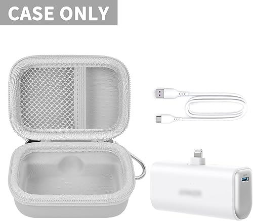 Miniatura 2 de Boobowl Funda compatible con el cargador portátil Anker Nano Power Bank, 5,000 Mah, con conector Lightning integrado, soporte de almacenamiento de