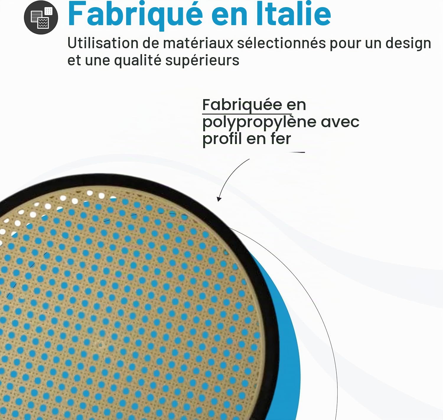 Tomaino - Coussins de chaise ronds, pièces de rechange en paille pour chaises Vienna, Bistrot, Thonet - 10 pièces (blanc)
