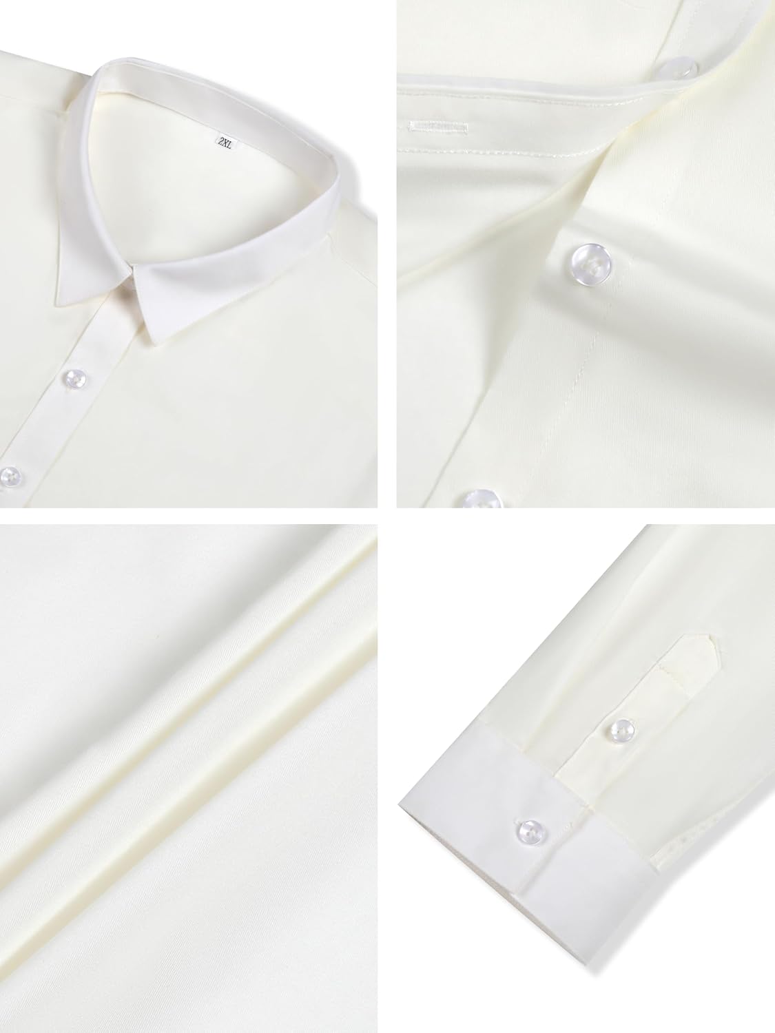 CUNLIN Womens Cotton Button Down Shirts for Women Fitted Long Sleeve Formal Dress Shirt Work Blouses Tops - Image 4