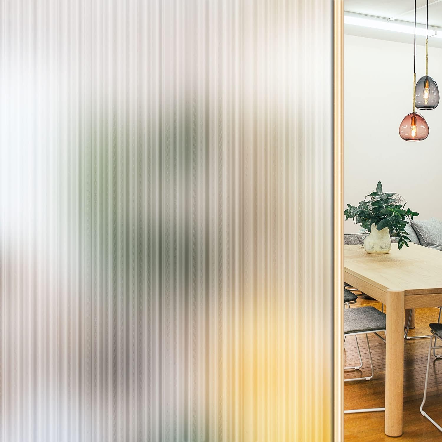 Excefore Privacy Window Films, Self Adhesive Privacy Frosted Opaque Glass Window Film, for Bathroom Door, Decorative Stickers, UV Blocking Heat Control Coverings, Home Office, Front Door(45 * 200cm)