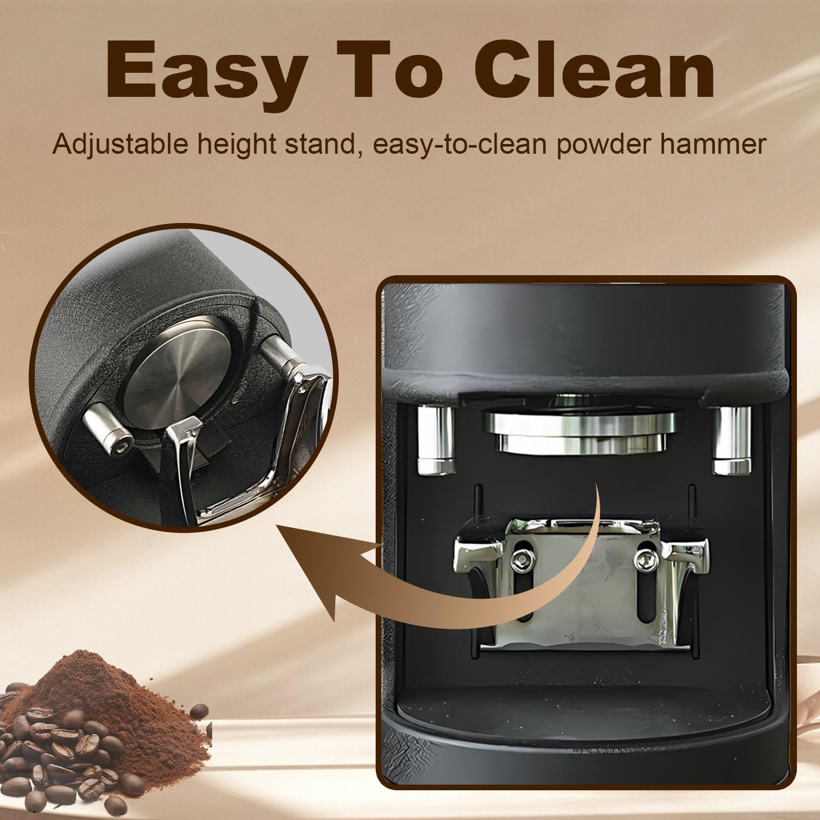 Prasa Do Kawy Espresso Automatyczny Tamper Do Kawy, Elektryczny Tamper Espresso, łatwy W Czyszczeniu, Do Gastronomii I Zastosowań Domowych(Threaded base Black)