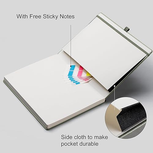 Miniatura 48 de EMSHOI Cuaderno de papel cuadriculado, 8.5 x 11 pulgadas, tapa dura de cuero para mujeres y hombres, 192 páginas de 3.53 oz/m², papel cuadriculado