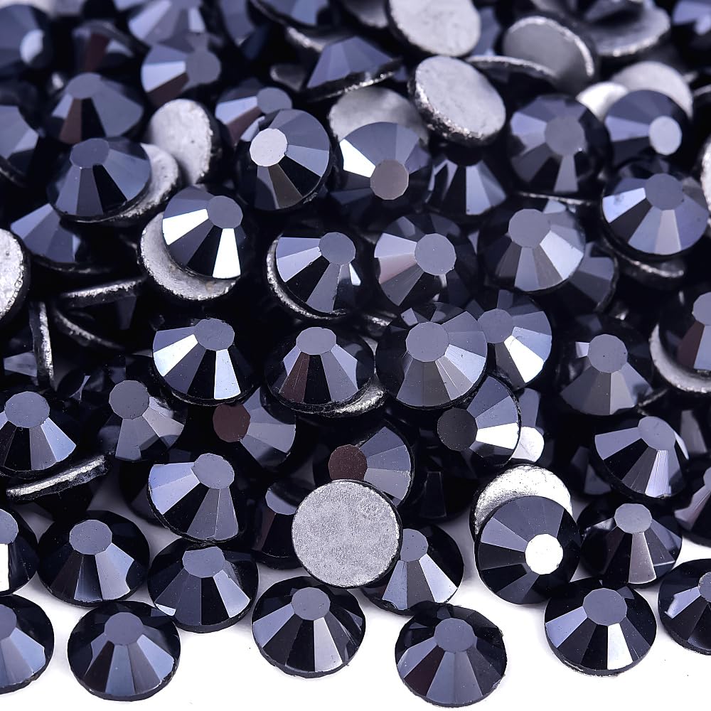 Flatback Rhinestones Bedazzling Gems for Clothes Jet Hematite SS30 288pcs