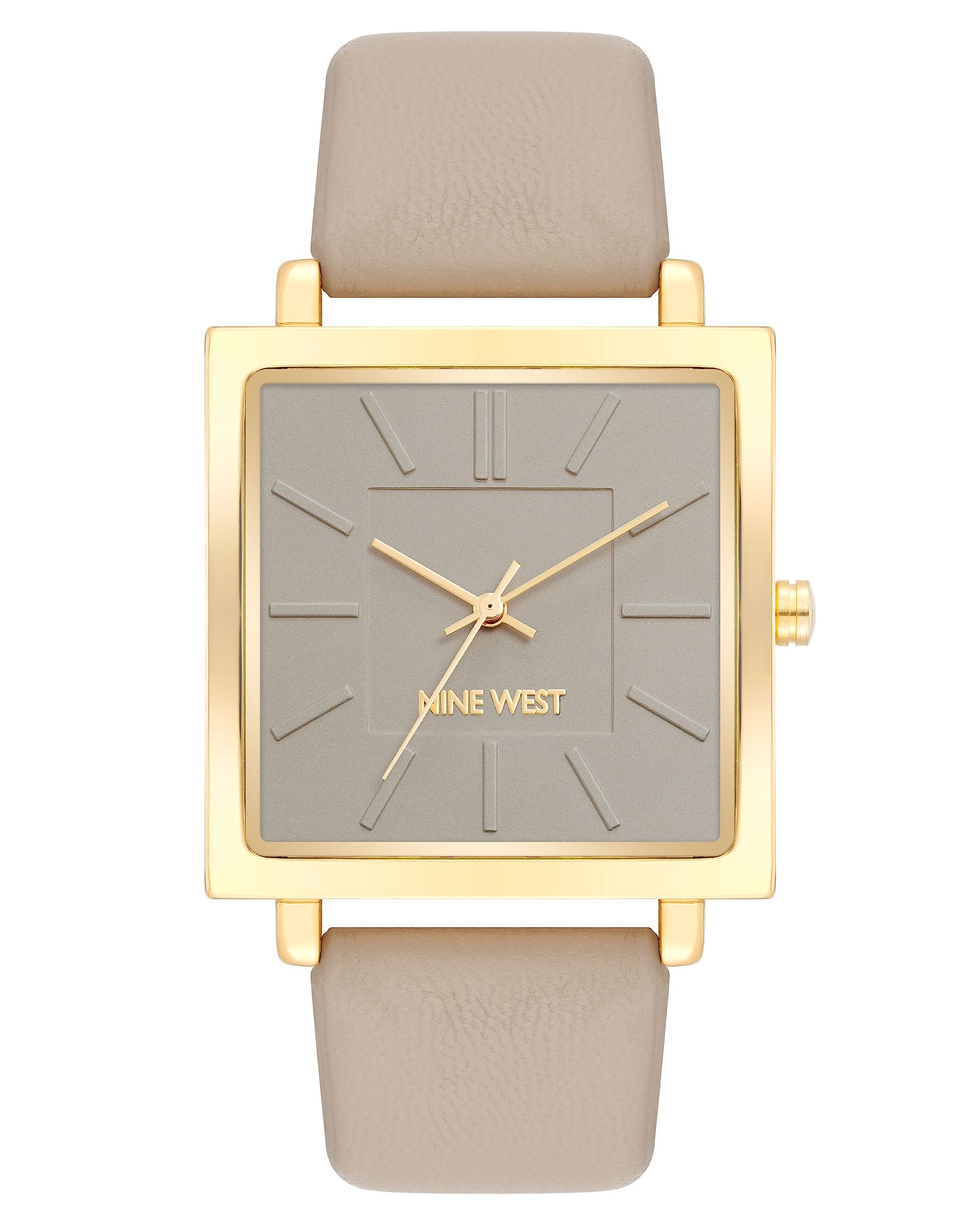 Women\'s Taupe/Gold Crystal Lens Buckle Closure Faux Leather Strap Tone Watch Amazon.com: Amazon Essentials Women main image 2