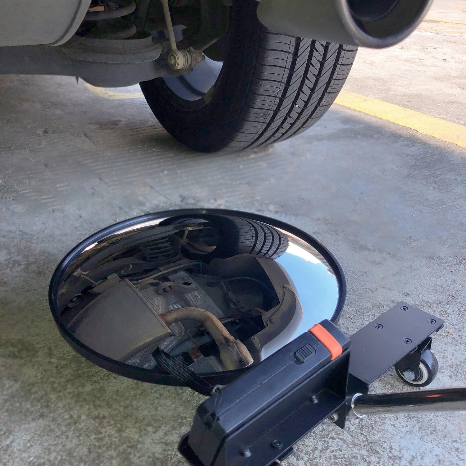 Miroir d'inspection sous véhicule avec lumière LED, miroir convexe de 40 cm