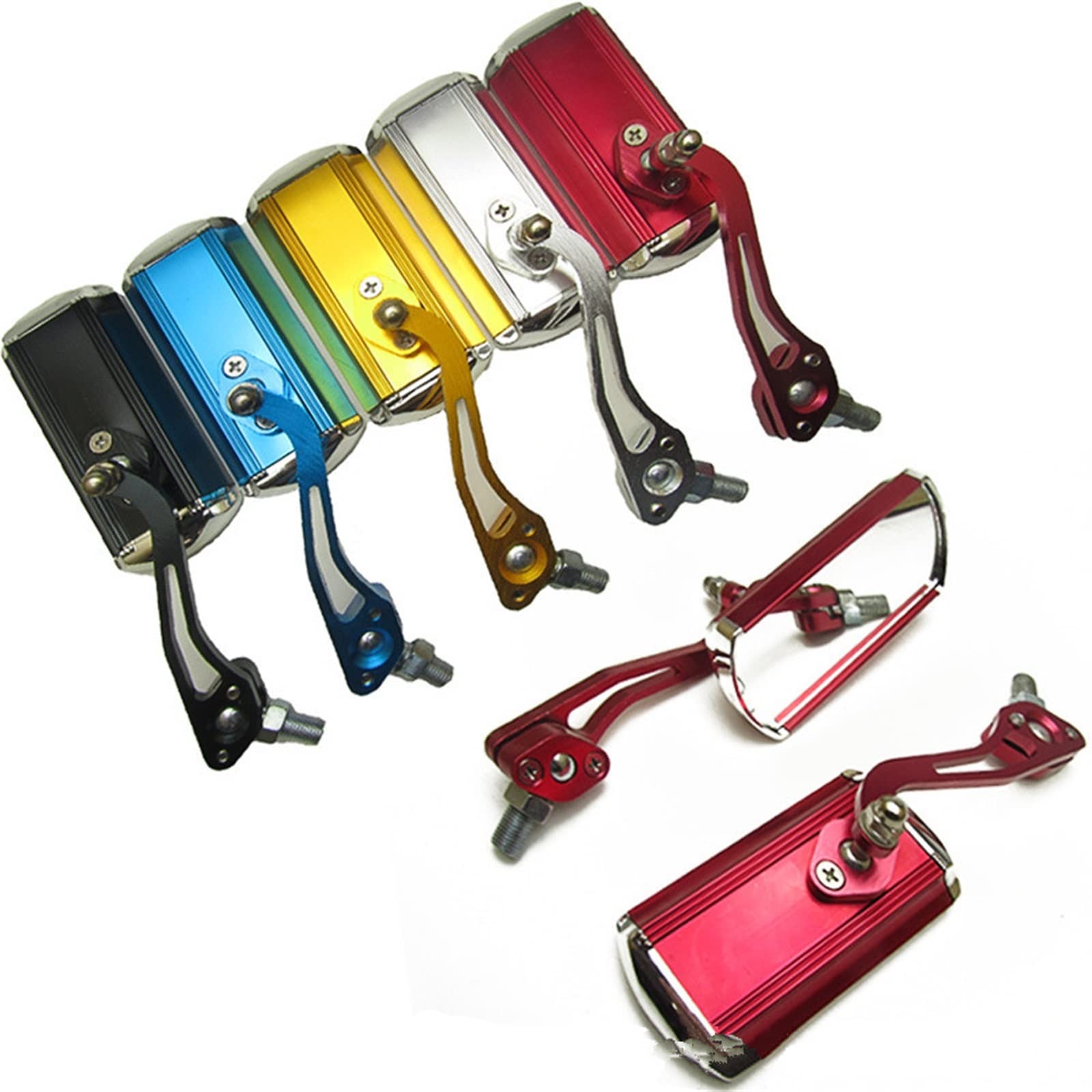 Seitenspiegel Universal 8mm 10mm Seitenspiegel Rückspiegel Lenkerendenspiegel Motorrad Dekoration Zubehör High Definition Rückspiegel(3)