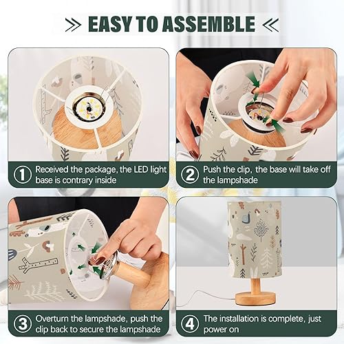 Miniatura 4 de Table Lamps Decorative Table Lamp Electric Woodland Bunnybears Snail Lamps for Reading Dining Room