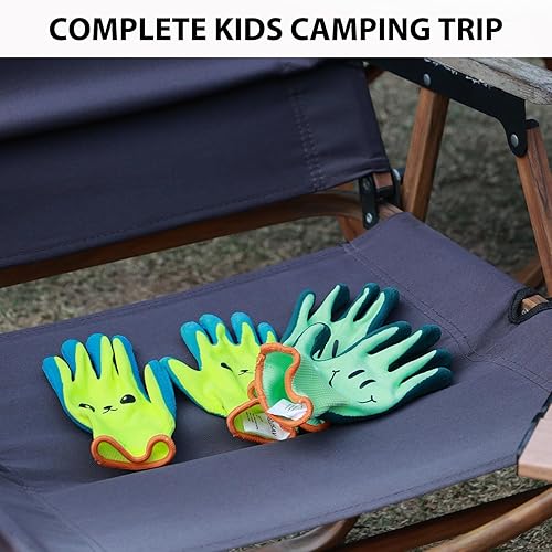 Miniatura 5 de 2 pares de guantes de jardinería para niños pequeños, guantes de jardín de tamaño infantil para trabajo en el patio, antideslizantes, flexibles y