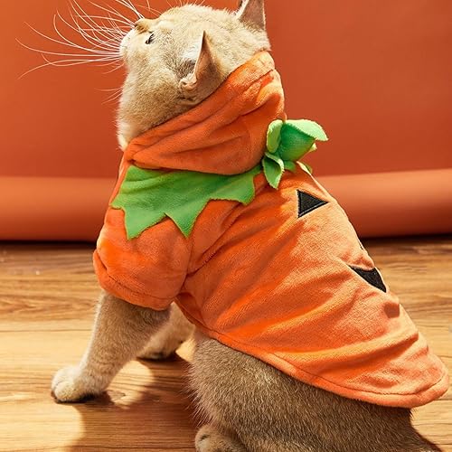 Miniatura 5 de apott Disfraz de calabaza para perro, ropa de Halloween para mascotas, divertida sudadera con capucha para Navidad, fiesta de cumpleaños, talla L