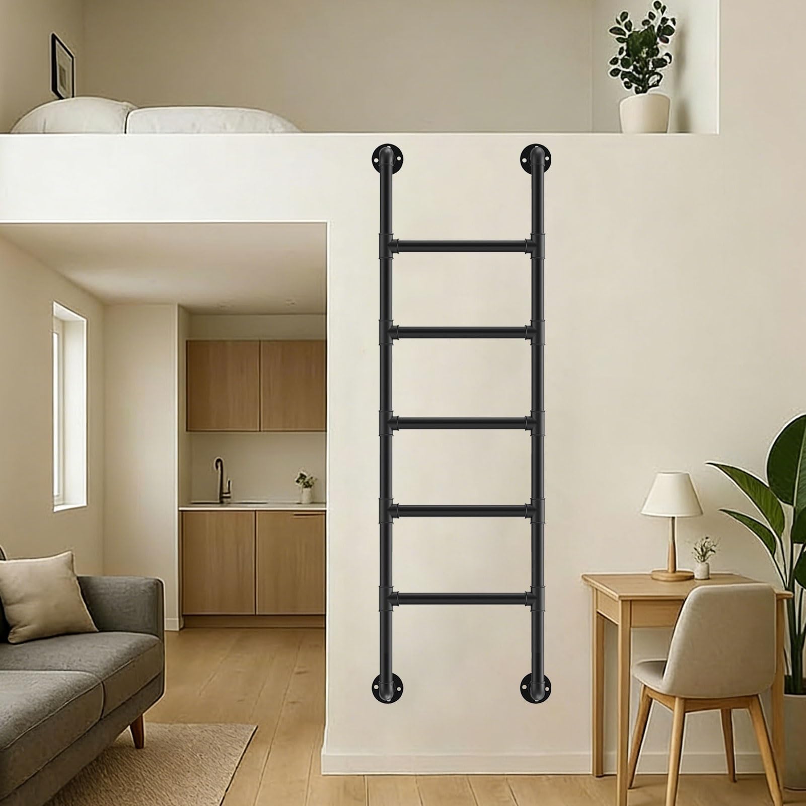 Escalera de metal plegable y deslizante para optimizar el acceso a zonas altas