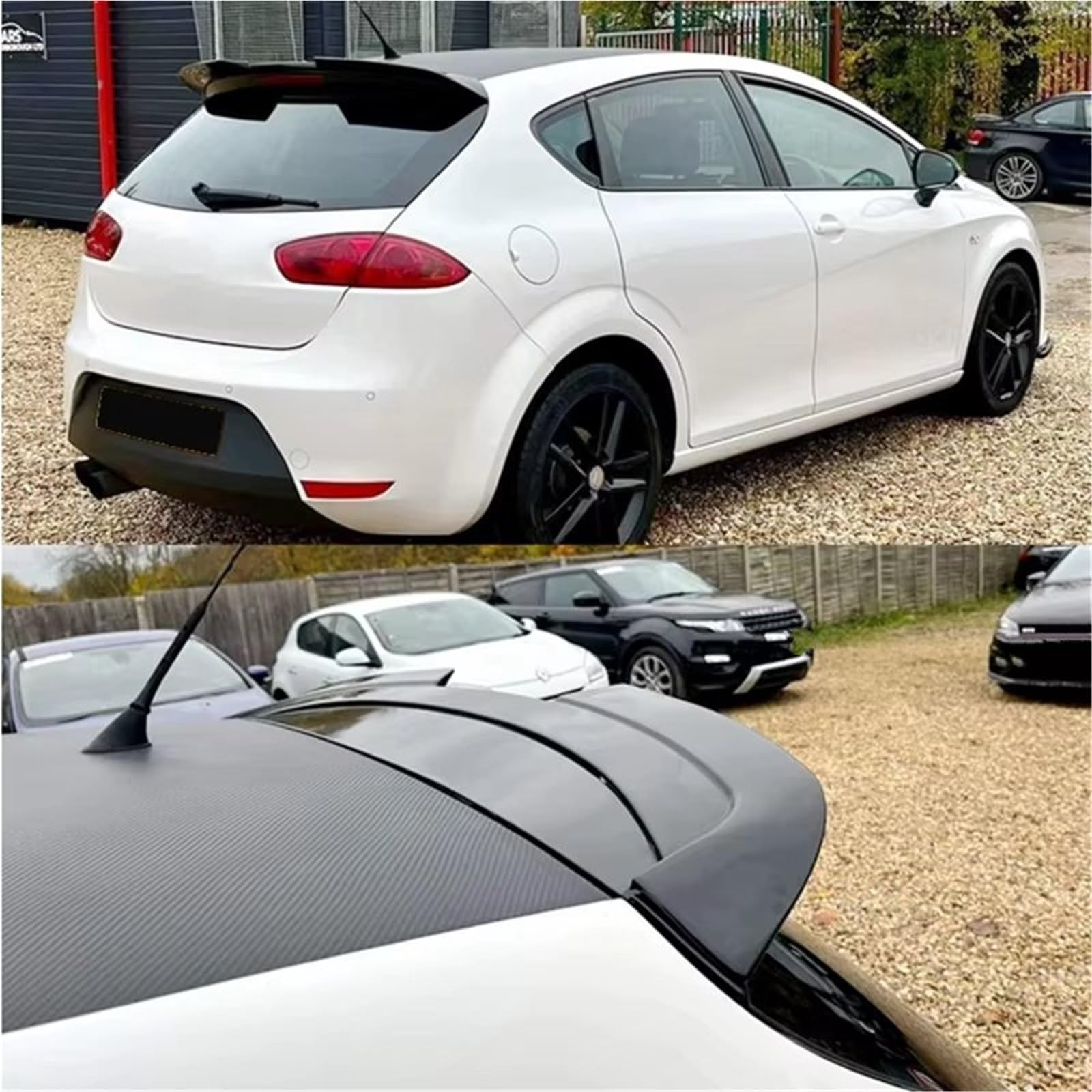 Voiture Queu Aile Becquet Arrière en Plastique ABS Non Peint pour Seat Leon MK2 2009-2012, Aspect Fibre De Carbone, Couvercle De Coffre Spoilers(Fake Carbon Fiber)