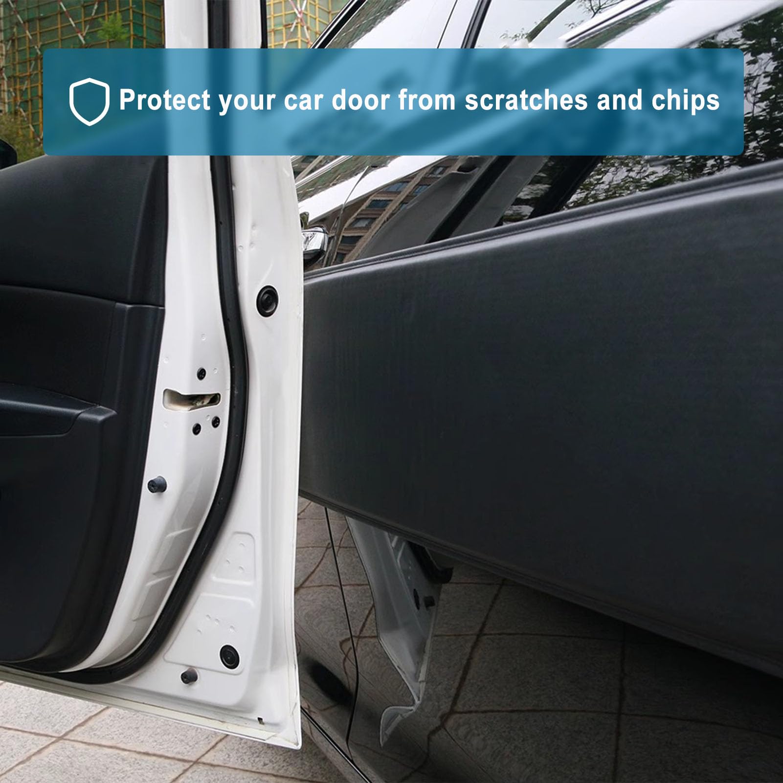 2 Piezas Protector Puerta Coche, Removible Magnética Protección Lateral de Vehículos, Protectores Abolladura Anti Choques para Garaje (87x32cm) (Negro, 87x32cm) | Protector magnético para puertas de coche, protección contra golpes y arañazos, color negro,