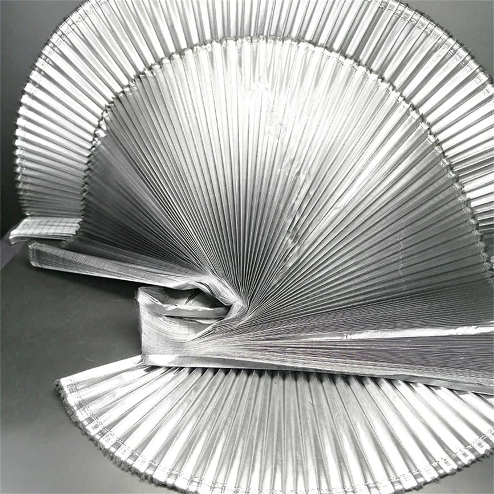 Generic Metallic Pleated Fabric Large Pleated Fabric for Wedding Decorative Wide Textured Background Designer Fabrics, Straighten 1 Meter, Silver