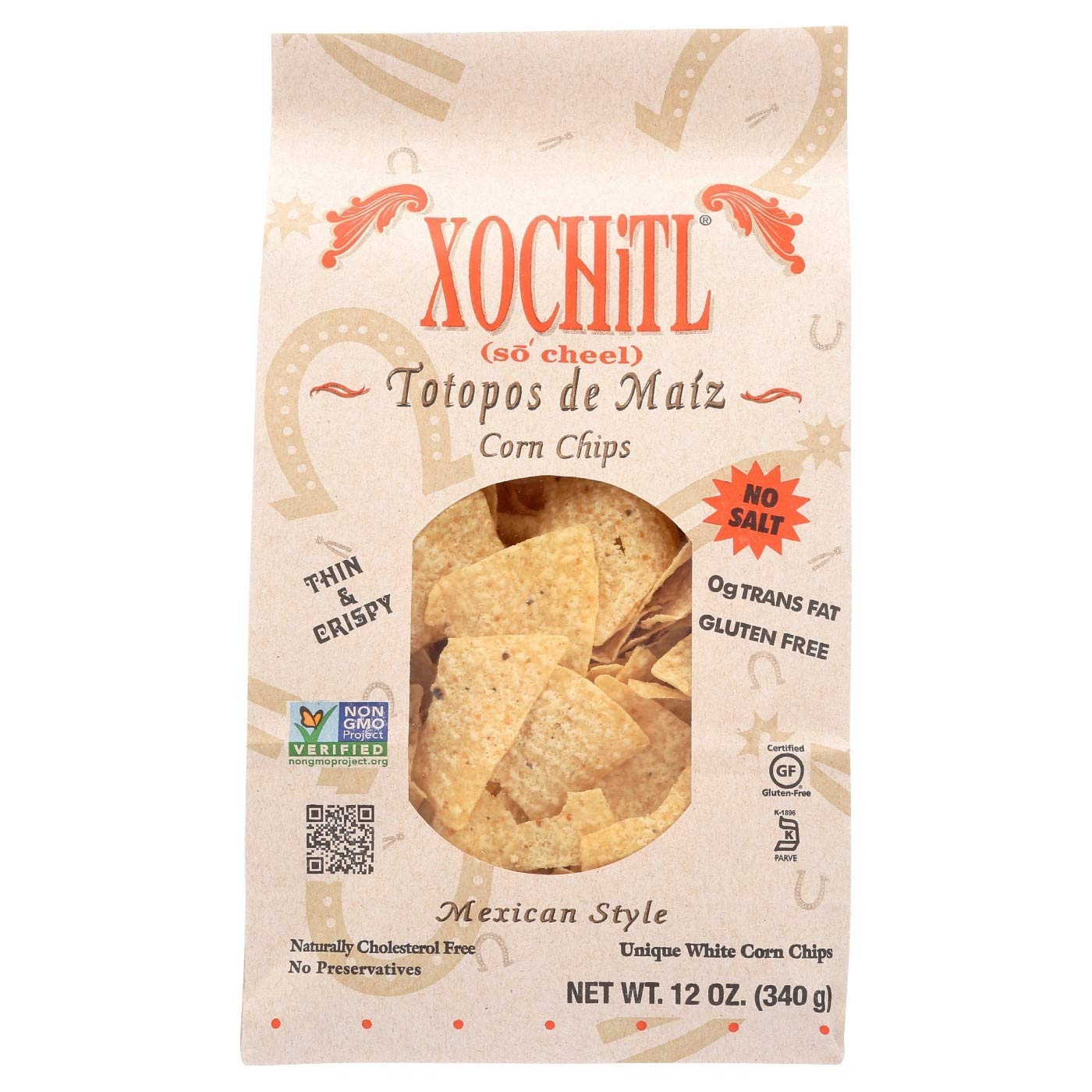 Amazon.com: Xochitl No Salt Corn Chips, 12 Ounce (Pack of 10)