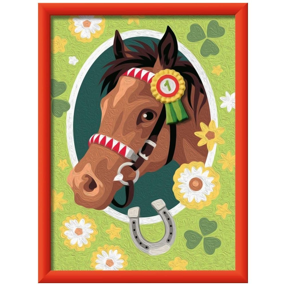 Ravensburger - CreArt Series D - Horse with Plaster 3D | Paint by Numbers | Paint Kit | Measures 25 x 18,30 | Children Games 9 Years | Gift Ideas | Gift Child 9 Years