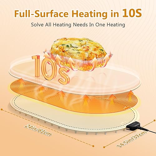 Miniatura 2 de Tapete de calentamiento para alimentos con temporizador de temperatura ajustable, calentadores de alimentos de silicona de calentamiento rápido 10S