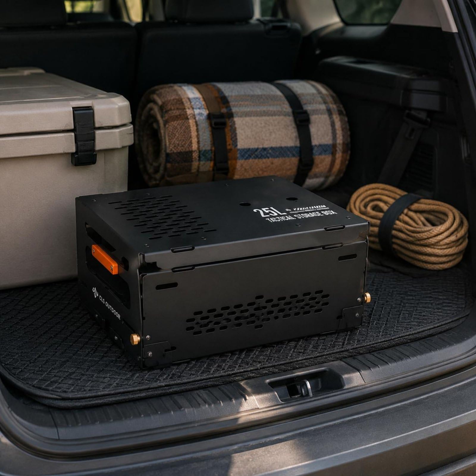 Contenedor de Almacenamiento Exterior Plegable Caja de Camping Organizador Portátil Mesa Estante de Aleación de Aluminio Adecuado para Camping Excursiones Fines de Semana en Carretera