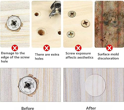 Miniatura 6 de HFBlins - 4 hojas de calcomanías para agujeros de tornillo, material de PVC, tapas autoadhesivas para tornillos, adhesivo a prueba de polvo de 0.83