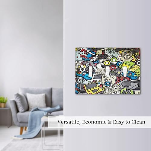 Miniatura 15 de Vista de ventana, isla tropical, playa, palmeras, cielo soleado, cubierta de interruptor de luz de palanca individual, placa decorativa de pared