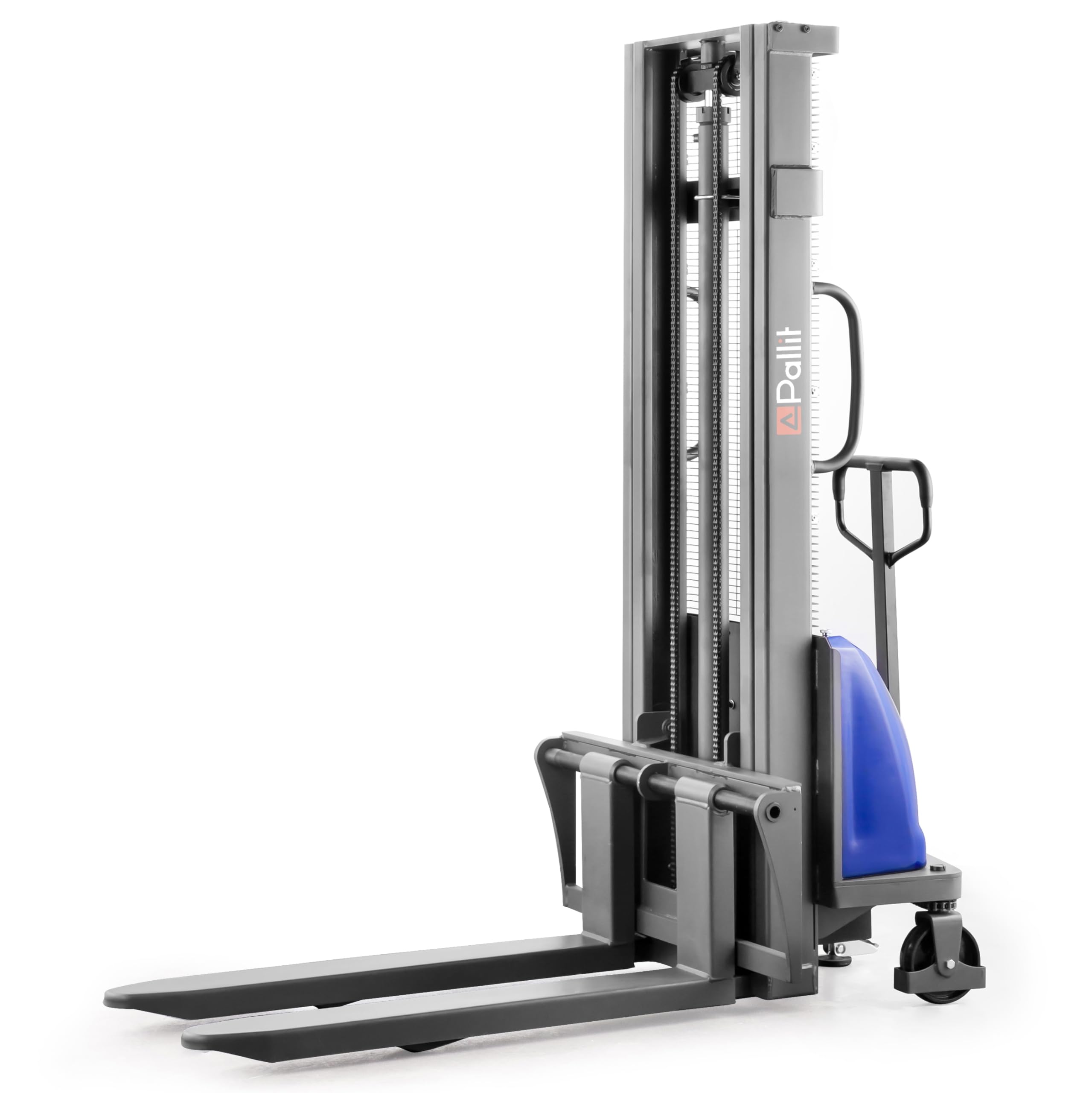Pallit carretilla elevadora semieléctrica FLEX-E | horquillas ajustables | altura de elevación de 3000 mm | capacidad de carga de 1500 kg | apilador eléctrico
