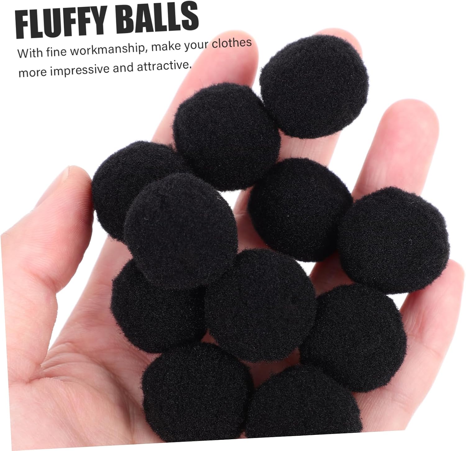 JEWEDECO 500pcs Pompom Balls for DIY Crafts Soft Fuzzy Decorative Pom Poms for Hats Bags and More Versatile Black Polyester Balls for Various Creative Projects