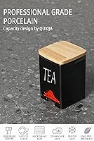 Vista 6 de Organizador de almacenamiento de bolsas de té de cerámica con tapa (negro)