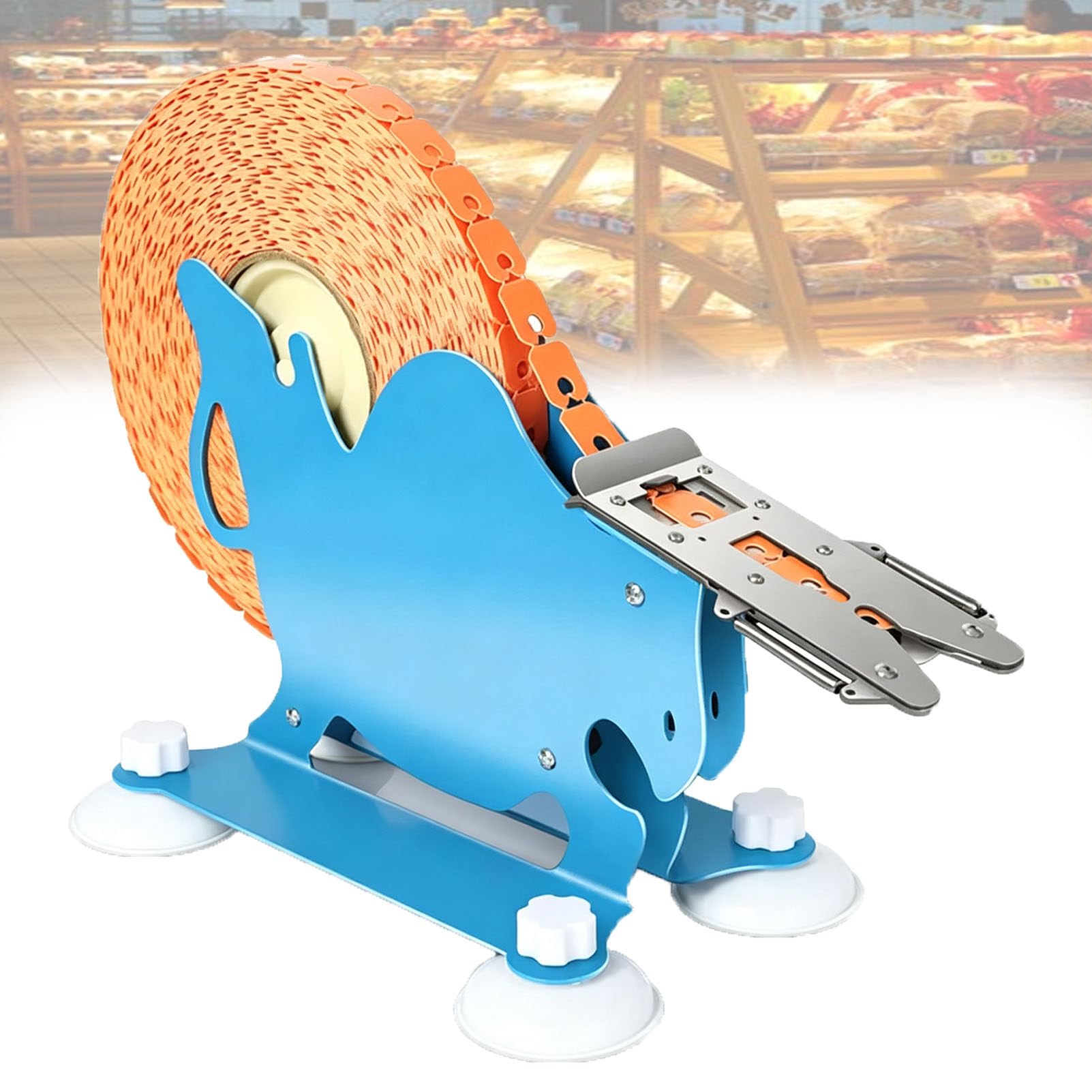 Pfps Multicolor Manual Bread Bag Clasp Sealing Tool, With 1 Trays Of Clips, Sturdy Stainless Steel Bagger For Supermarkets, Bakeries, Candy Stores