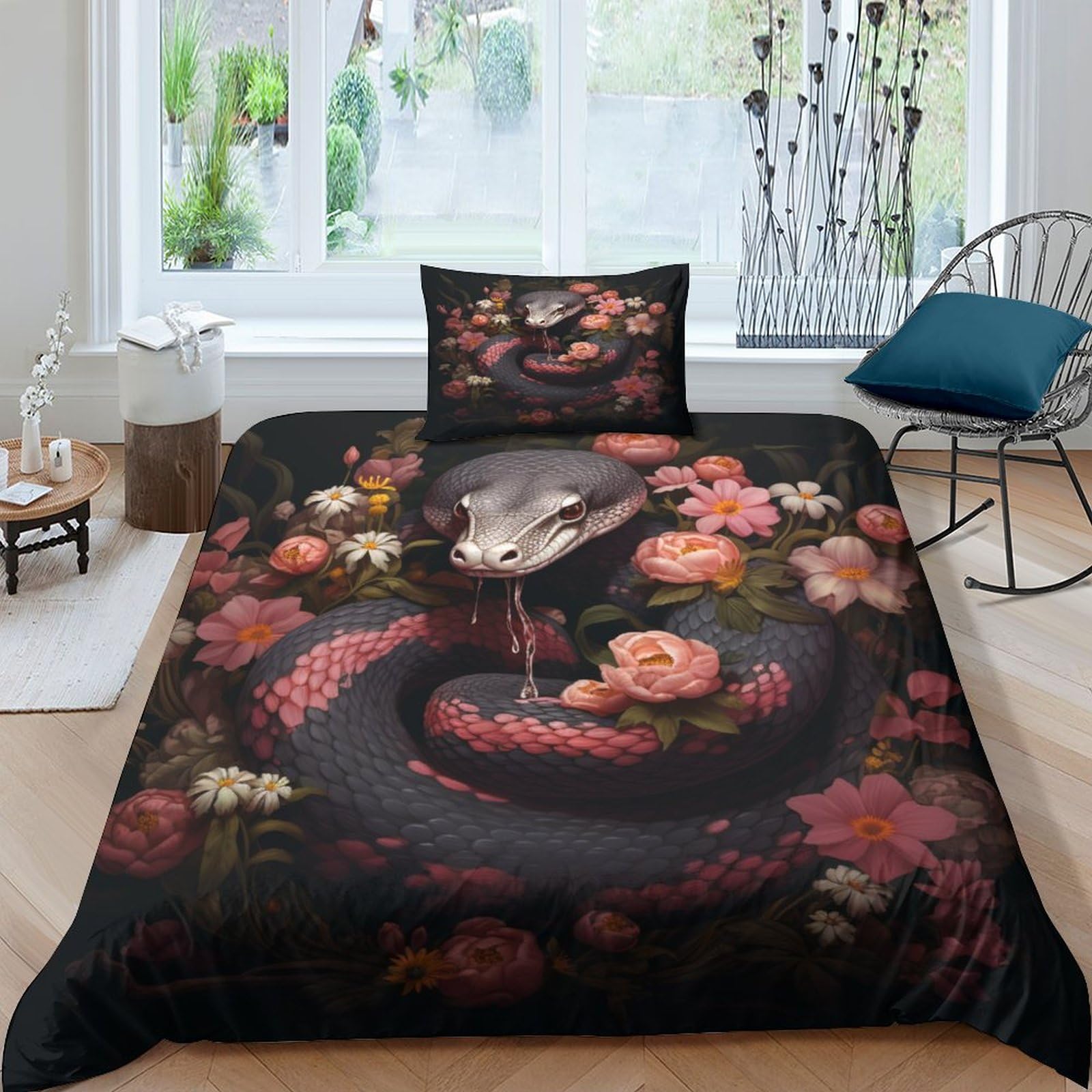 Housse de couette serpent 3D pour transformer une chambre d'enfant avec style animal