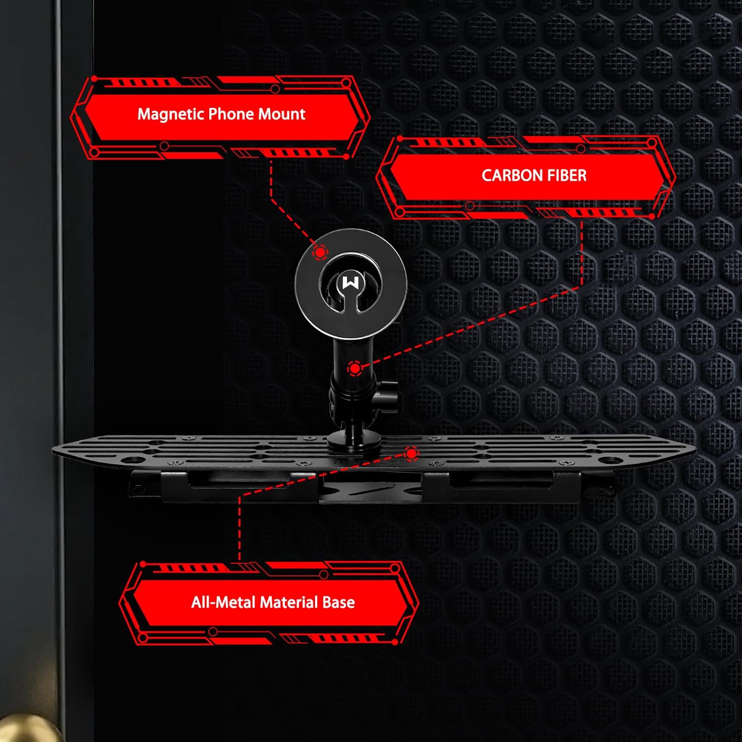 2018-2023 Wrangler JL Dash Phone Mount Magnetic Phone Holder for 2018-2023 J eep Wrangler JL (NOT 4xe) 2020-2023 Gladiator Metal Dash Platform Phone Mount 2023 Wrangler Cell Phone Holder