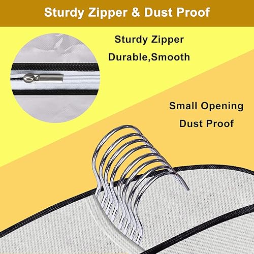 Miniatura 5 de Bolsas de ropa de 60 pulgadas para colgar ropa refuerzos de 4 pulgadas bolsa de traje transparente para almacenamiento en armario o viajes protector