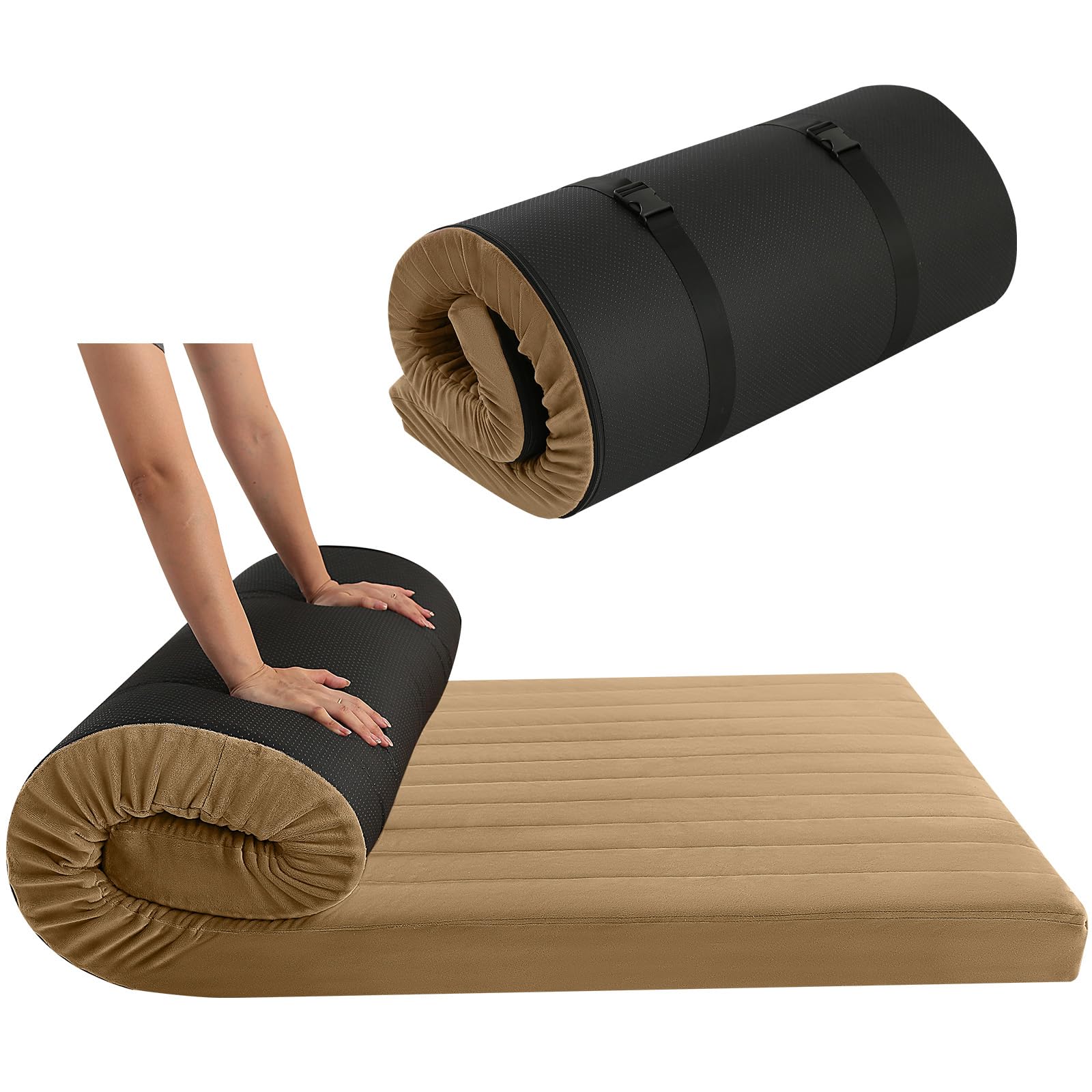 MeMoreCool Roll Up Floor Mattress Small single 190x75cm, Brown โ image 1