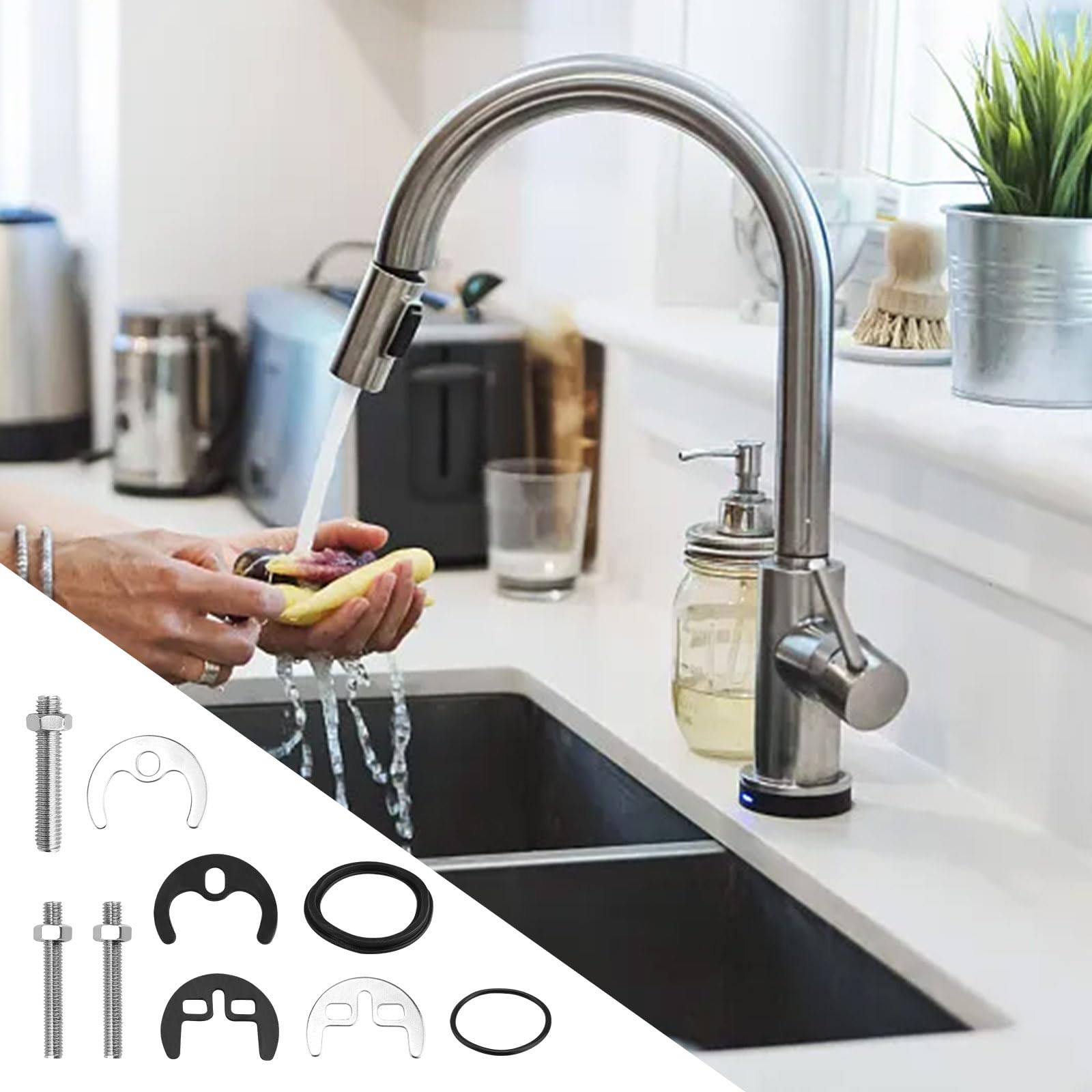 Roestvrij stalen kraan bevestiging moer kit, een gat kraan bevestiging stuk, slot moer montage fitting om te voorkomen keuken en badkamer kranen van Looseni | NL
