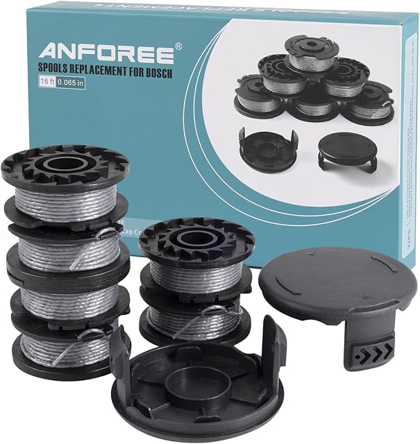 Strimmer Spool Replacement for Bosch, 8Pcs String Trimmer Spool Compatible with Bosch Cordless Grass Trimmer Art 23 SL and Art 26 SL 16ft 0.065"