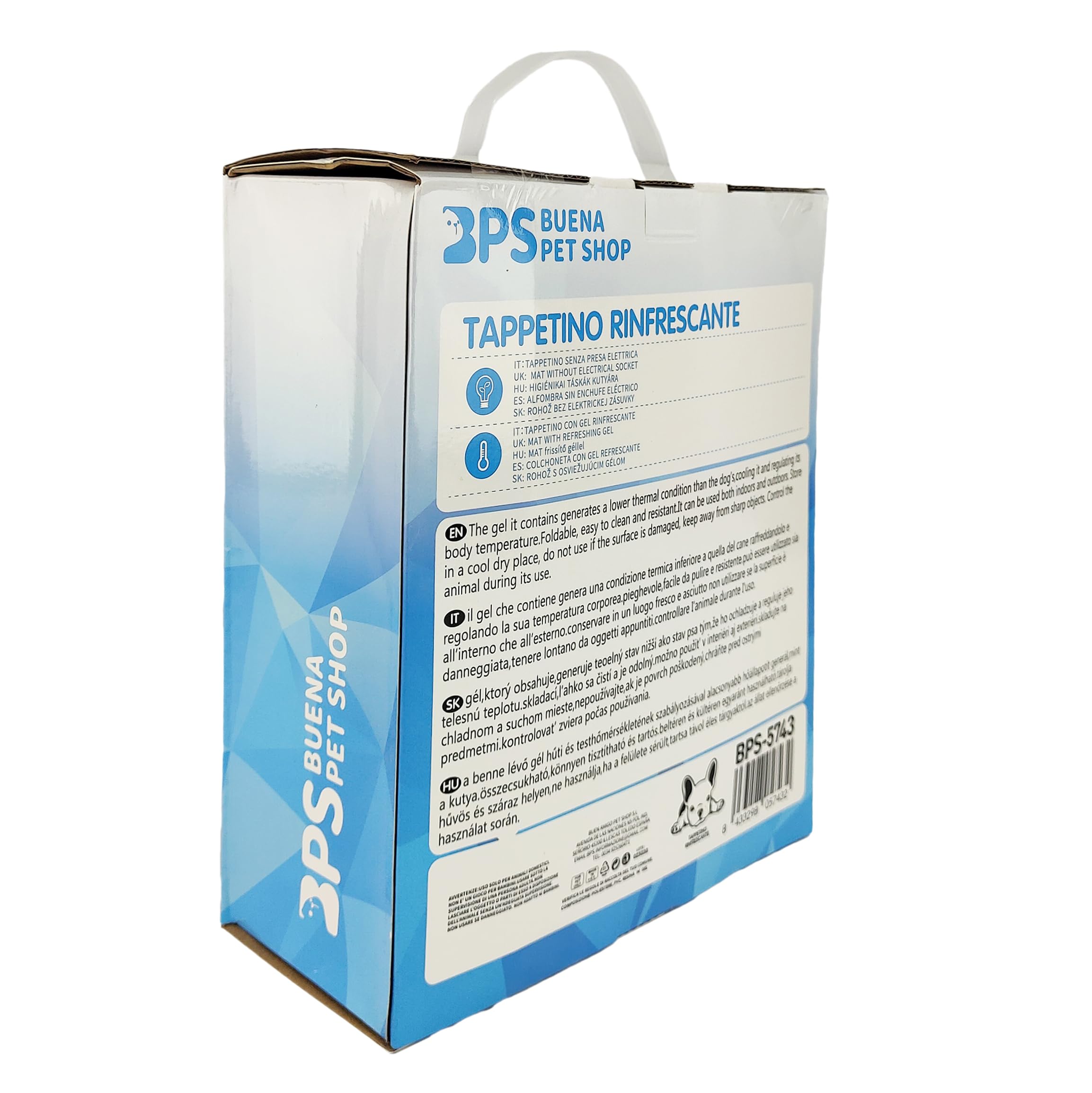 BPS BUENA PET SHOP Tappetino Refrigerante Cane Gatti, misura 90x70cm comodo e SPAZIOSA, in Gel Non tossico, autoraffredamento senza corrente, fresco estare