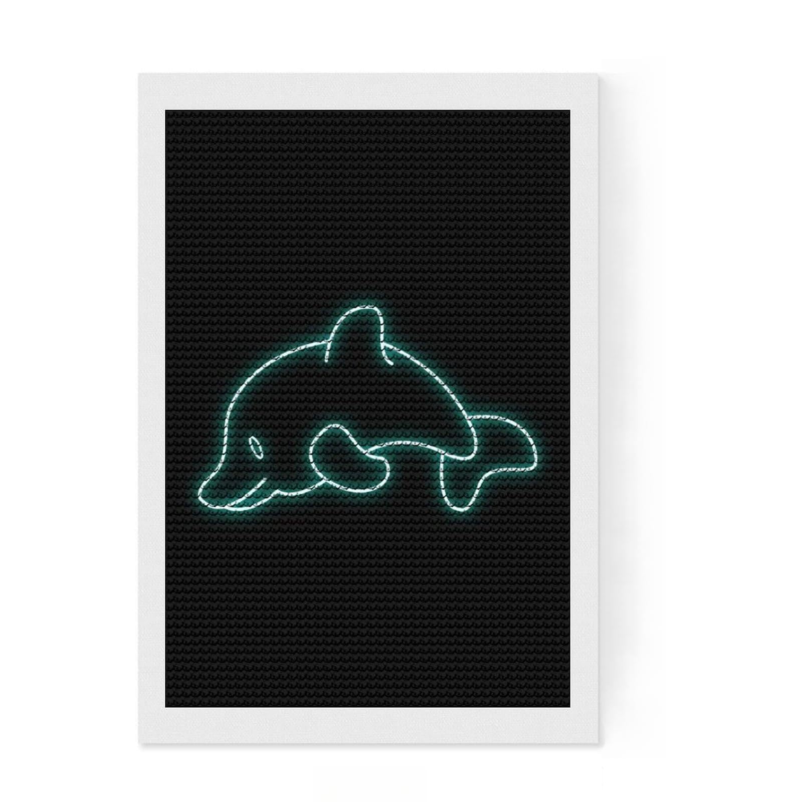 Junmoney Whale Animal Diamond Painting Set 8"x12", Stress Relief Craft, Finish and Display, Boho Decor, for Women, Sparkling Round Gems