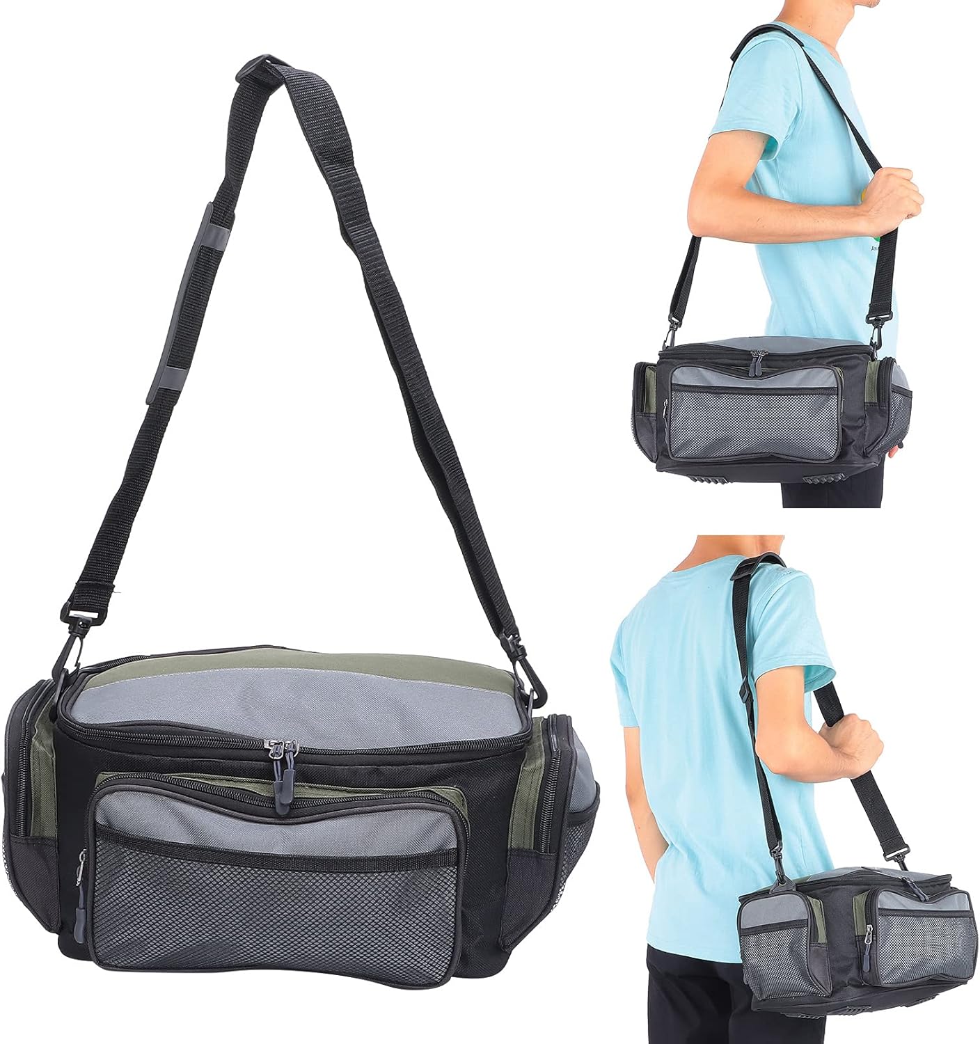 Large Capacity Square Fishing Storage Bag, Polyester Bait Bag,Fishing Handbag, Fishing Accessories