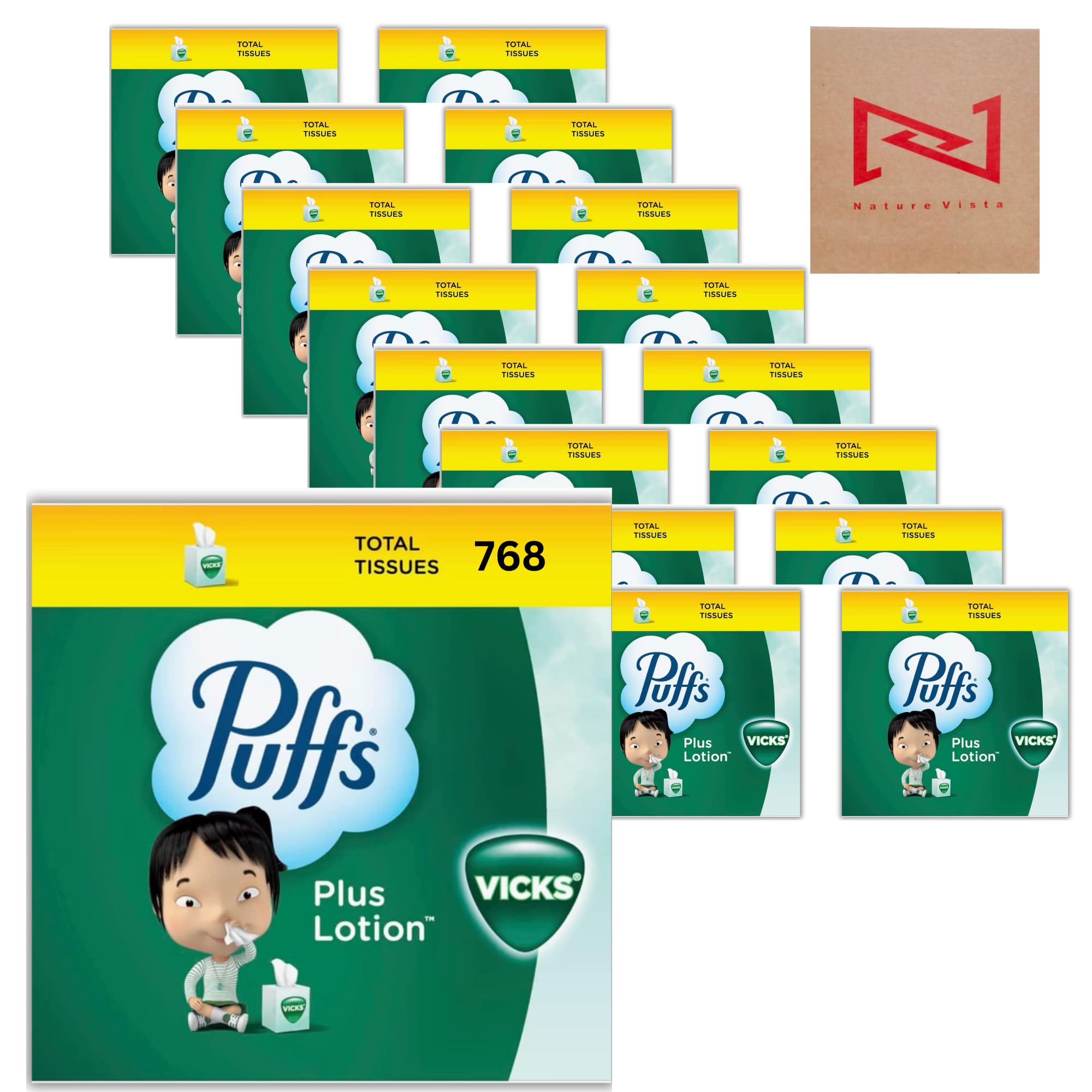 Amazon.com: Puff Plus Lotion Vick Facial Tissues 16 Cubes, 2-Ply
