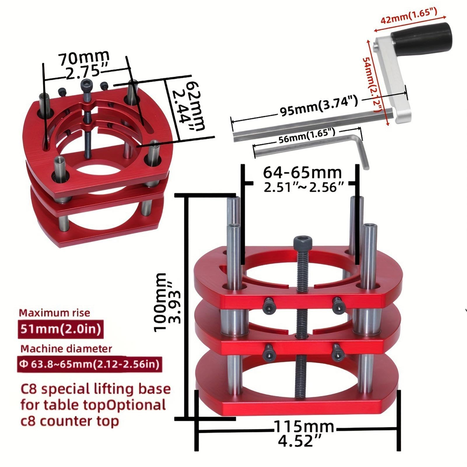 Kit de elevación de enrutador, Kit de enrutador de metal de | enrutador - Base de placa de inserción de mesa de fresado de madera,Kit de elevación de fresa de mesa de fresado