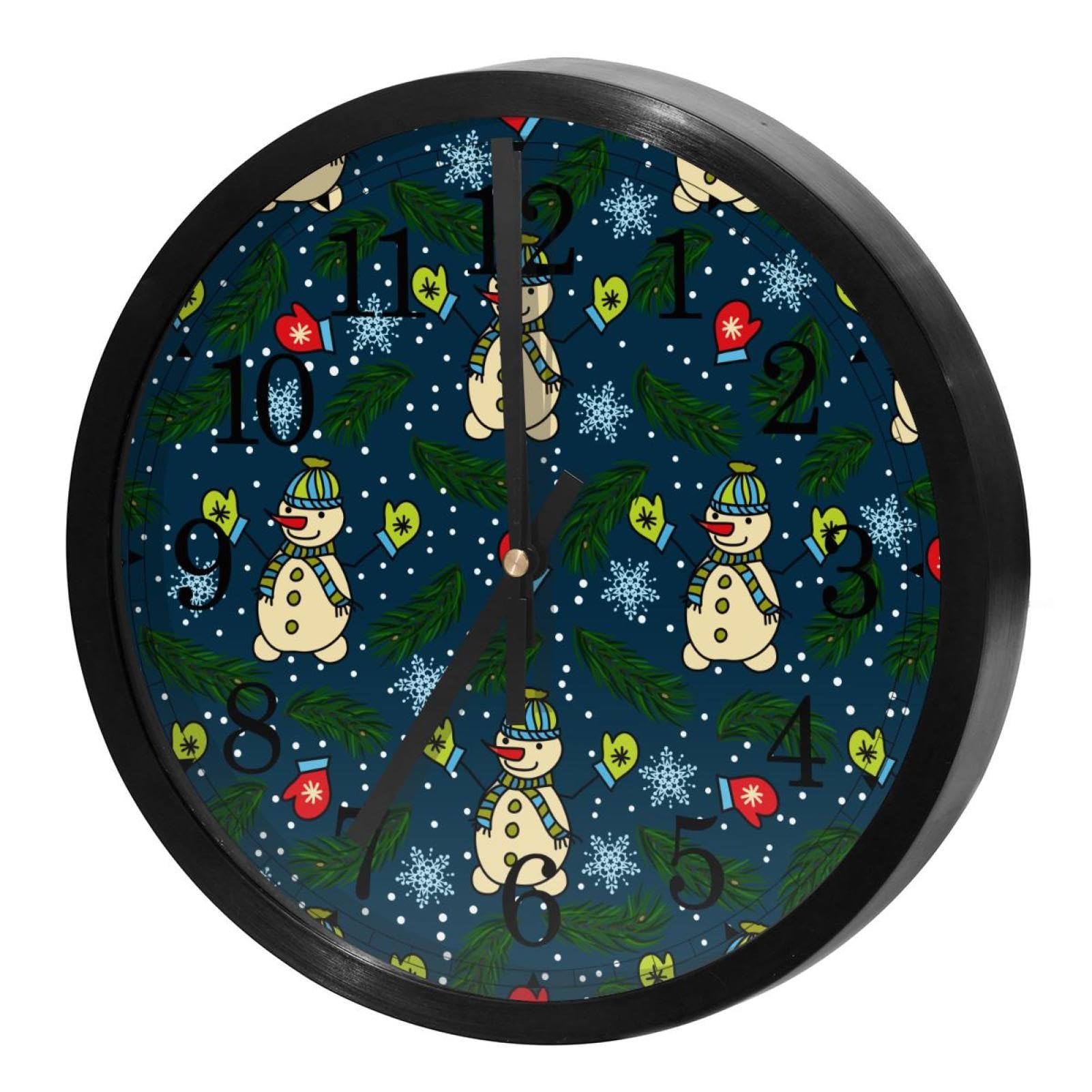Horloge murale silencieuse à quartz bonhomme de neige 30cm pour cuisine