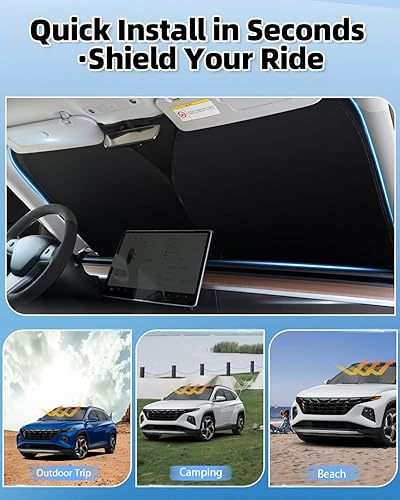 Miniatura 7 de Mixsuper Liner Parasol para Parabrisas para Hyundai Tucson 2022-2026 Parasoles para Parabrisas para Accesorios Tucson Parasol Plegable Visera Solar