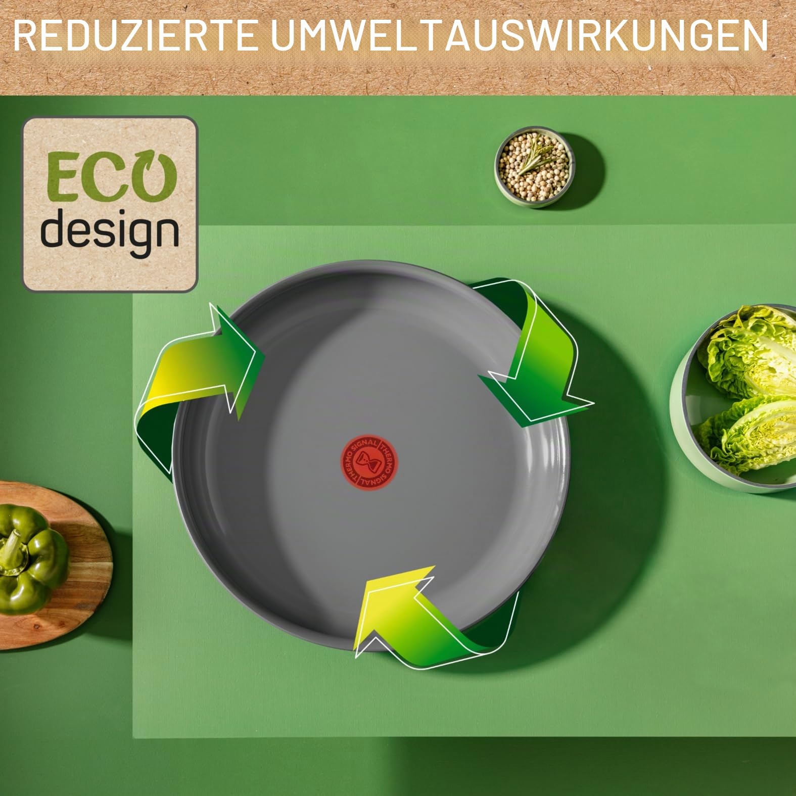 Tefal Ingenio Renew 5-teiliges Pfannenset 22/28 cm, Töpfe 16/20 cm, Abnehmbarer Griff, Induktion, Keramikbeschichtung, Thermo-Signalfunktion, recycelt, L2619002