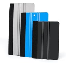 Umaki 3piece Felt Edge Plastic Squeegee, 10cm - 12cm - 15cm Vinyl Wrap Squeegee, Window Film Squeegee Decal Squeegee Wallpaper Tools Small Squeegee, Scratch-Free, for Smoothing & Cleaning