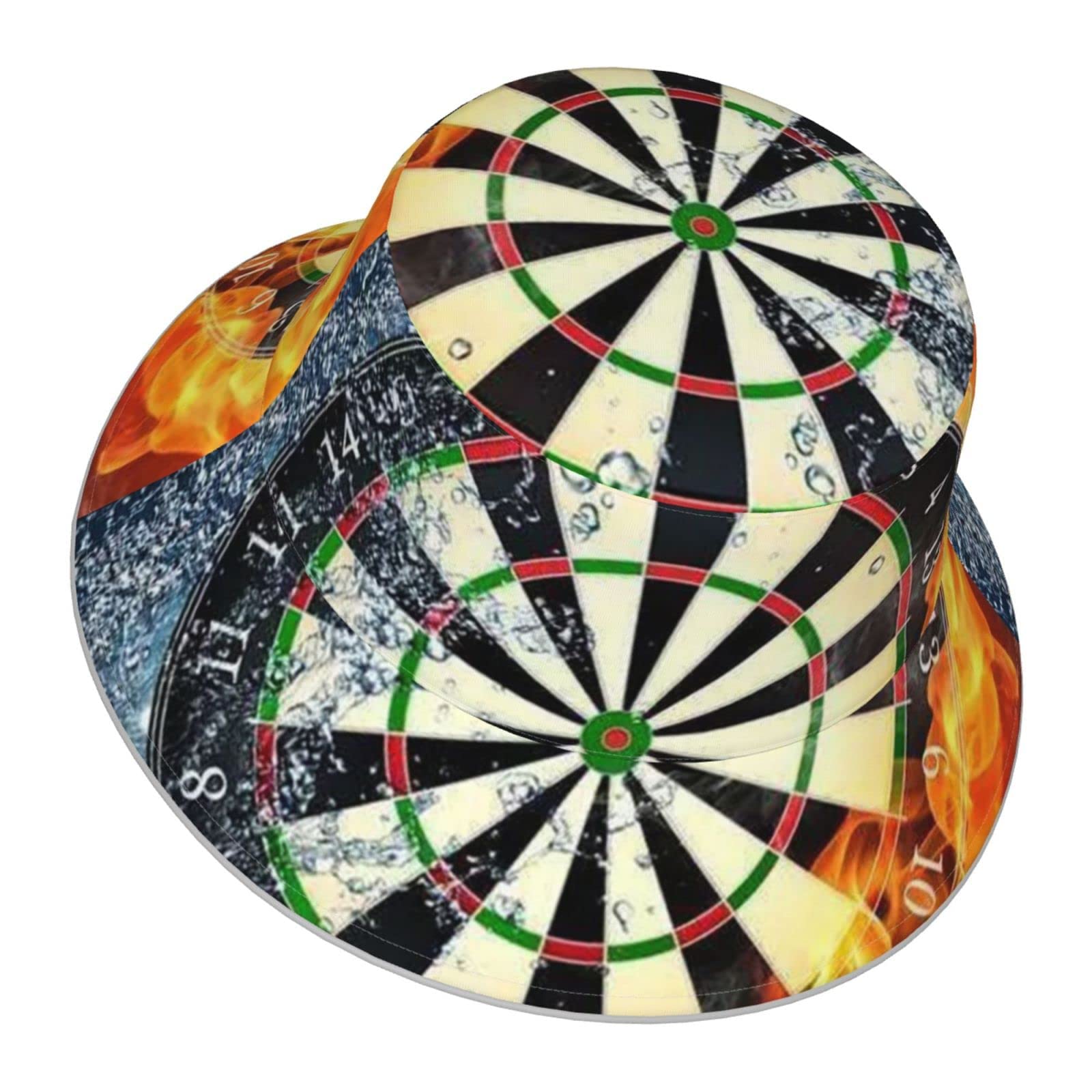 Hushuigeee Bucket Hat Dart Board Printed Beach Fisherman Hats with Night Reflective Strip Reversible Sun Hat for Men Women