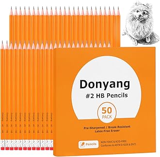 50 Pack #2 Pencils, Pre-Sharpened Pencils with Erasers, Bulk Yellow Graphite Pencils for School Teacher Supplies Office Essentials Desk Accessories, No 2 HB Pencil for Writing Drawing Sketching Gifts