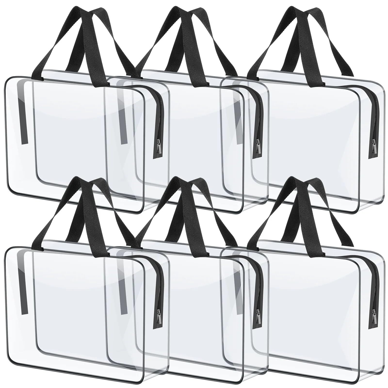 Bolsas Neceser Transparente Bolsas de Almacenamiento de Maquillaje de PVC de 4/6 Piezas, Bolsa organizadora Transparente portátil de Gran Capacidad con Cremallera for Viajes, Lavado del hogar(6Pcs)