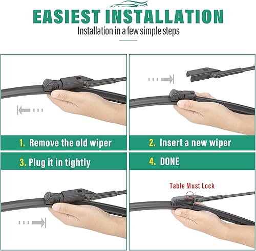 Miniatura 7 de Limpiaparabrisas para Chevrolet Silverado GMC Sierra OE 2014-2018, repuesto para todas las estaciones, bloqueo superior, 22 + 22 pulgadas