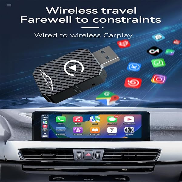 Adaptateur CarPlay Sans Fil 2026, Dongle CarPlay Sans Sil, Convertit CarPlay Filaire En Adaptateur Sans Fil Plug And Play, Compatible Avec Les Voitures Ă Partir De 2016 et iPhone iOS 12+ (noir) - 4